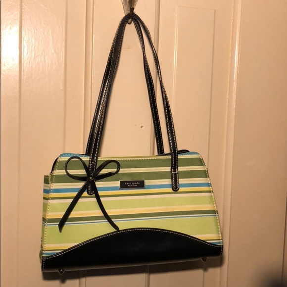 kate spade blue and white striped purse